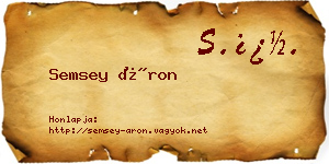 Semsey Áron névjegykártya